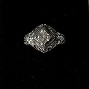 JTV Fabulite Strontium Titanate rhodium over sterling silver ring .70ct - Size:6
